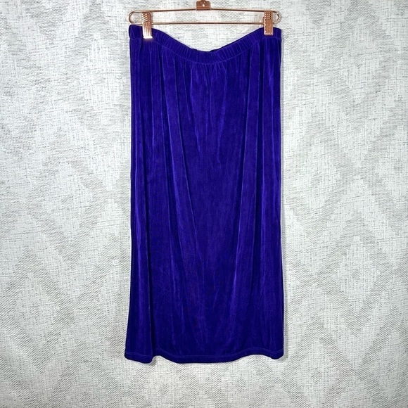 Vintage Citiknits ribbed purple midi skirt size M - Picture 1 of 4